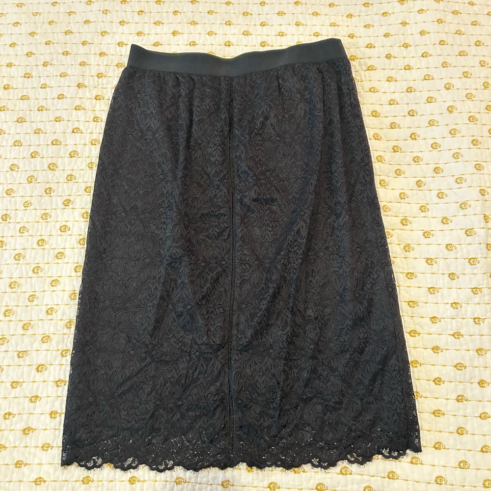 Wilfred Black Lace Midi Skirt